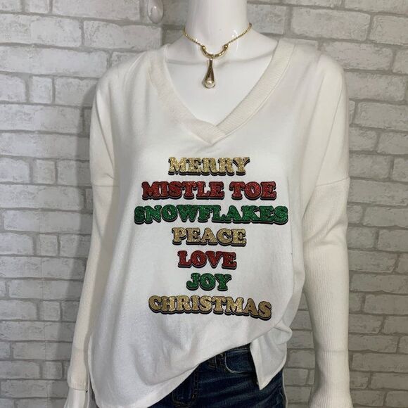 NWT True Self "Merry Christmas" Sweater - S - Picture 6 of 9